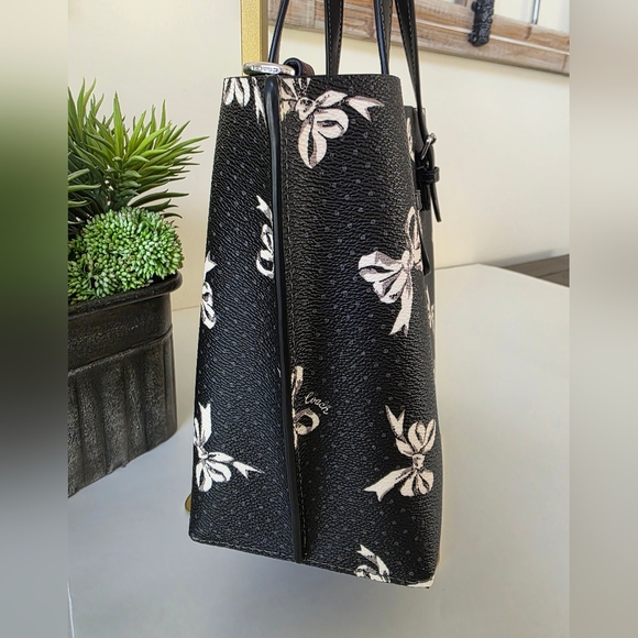 Coach Mollie Satchel Crossbody Bow Print + Authentic Coach Leather Bow Charm - Picture 7 of 16